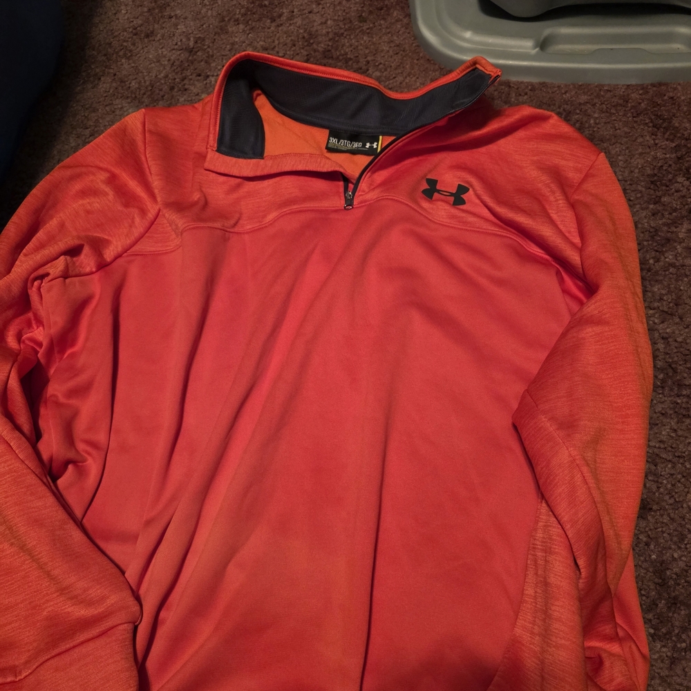 Under Armour Men's Performance Quarter-Zip Jacket in Red with Black Logo